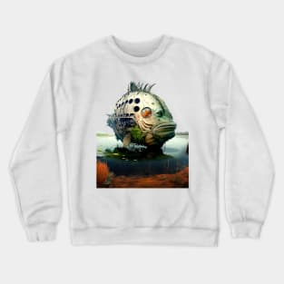 The Armored Angler: The Future of Fish Crewneck Sweatshirt